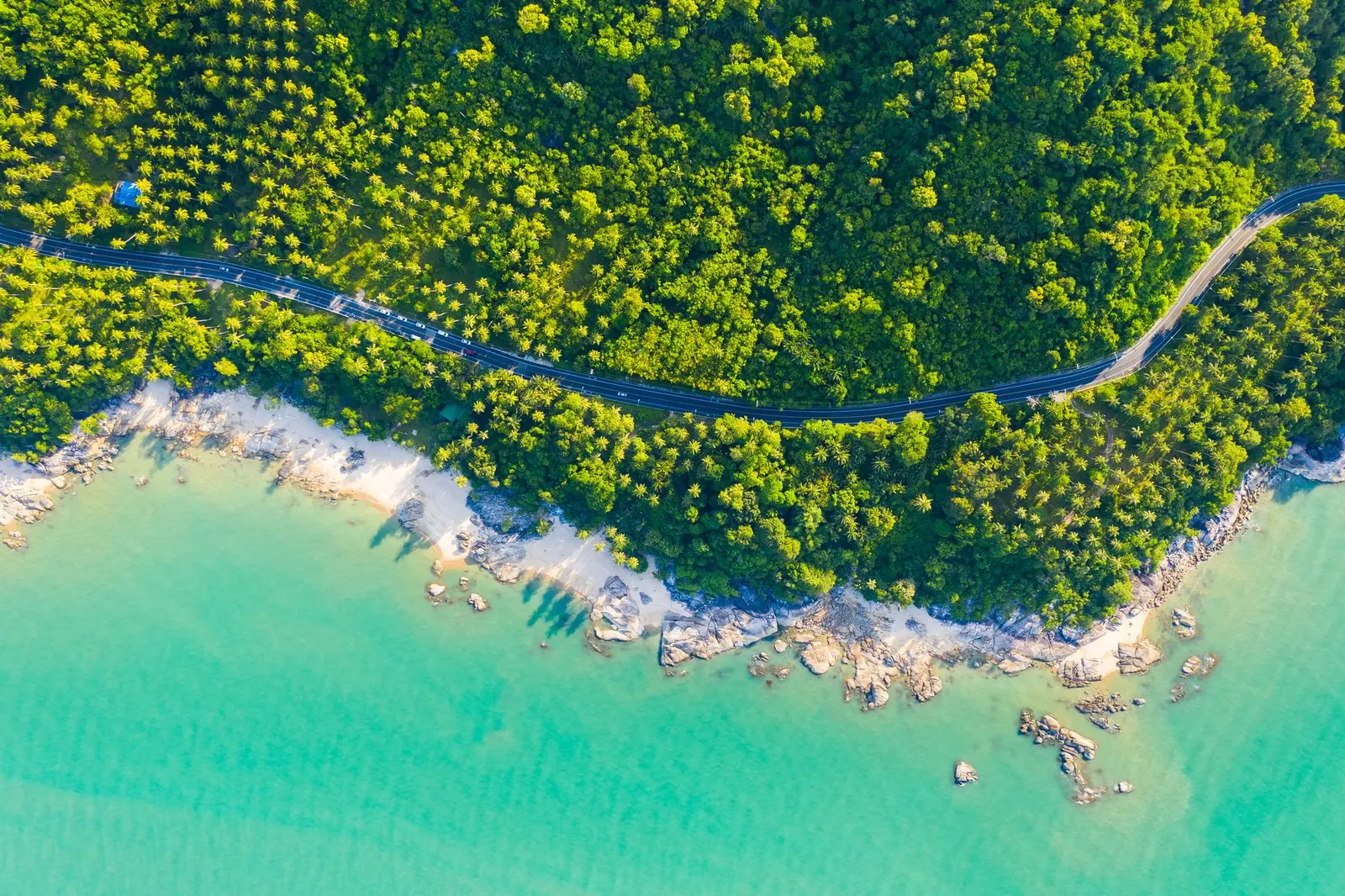 La côte ouest de Phuket vue du ciel