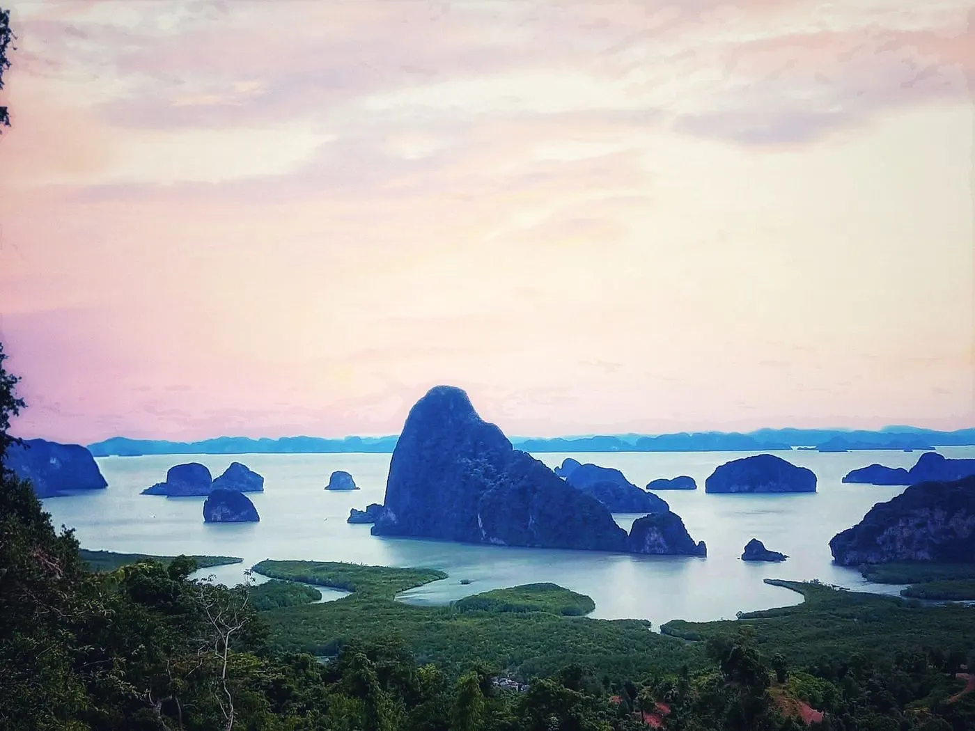 Baie de Phang Nga en longtail & point de vue Samet Nangshe